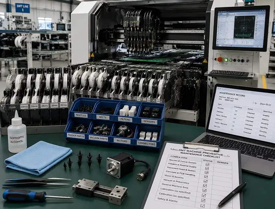 SMT Machine Preventive Maintenance: Inspection, Wear Monitoring and Spare-Parts Planning